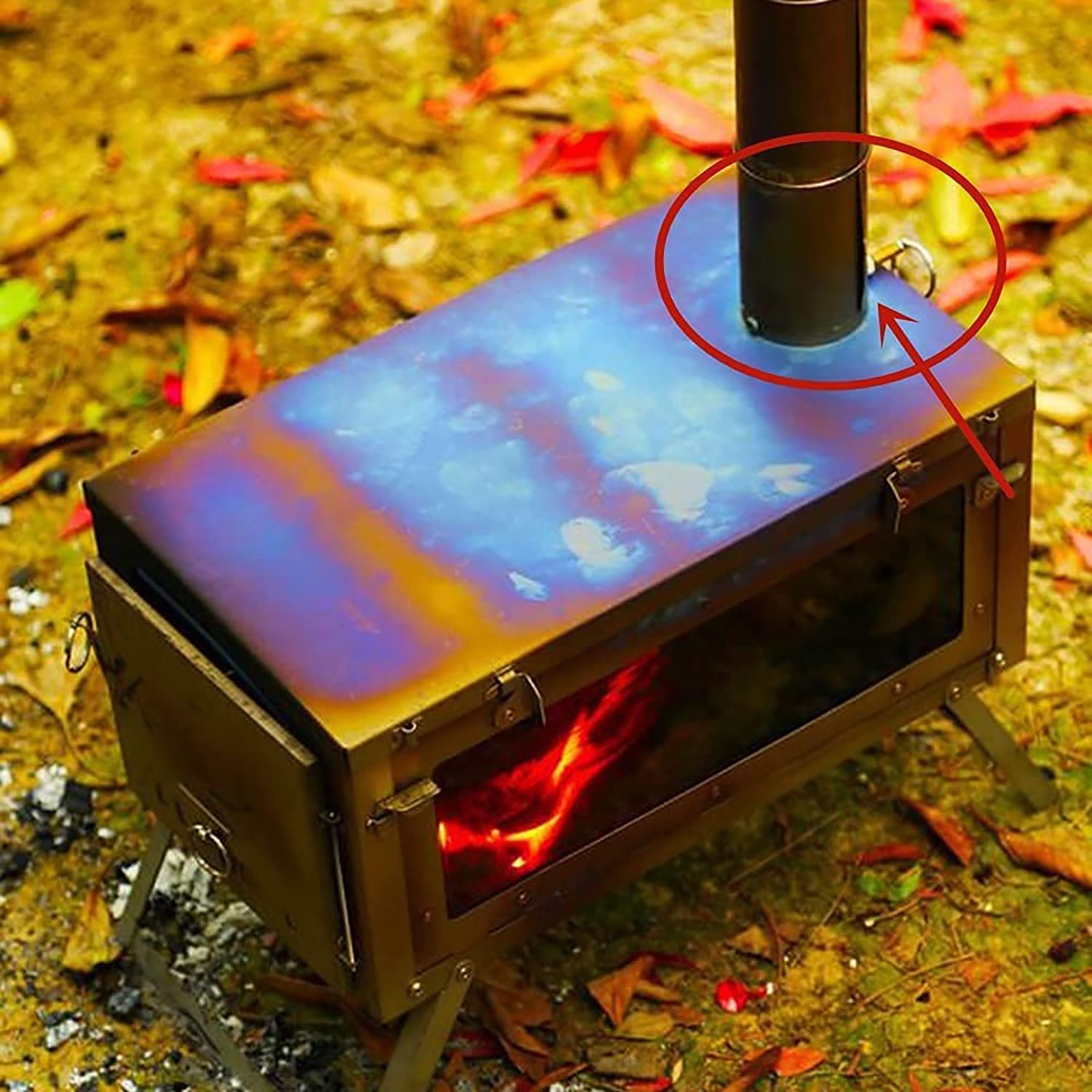 Amazon.co.jp: DANCHEL OUTDOOR ステンレス薪ストーブ専用回転式